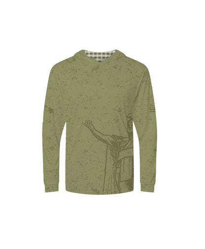 Kamehameha Youth Hooded Longsleeve Drifit Olive