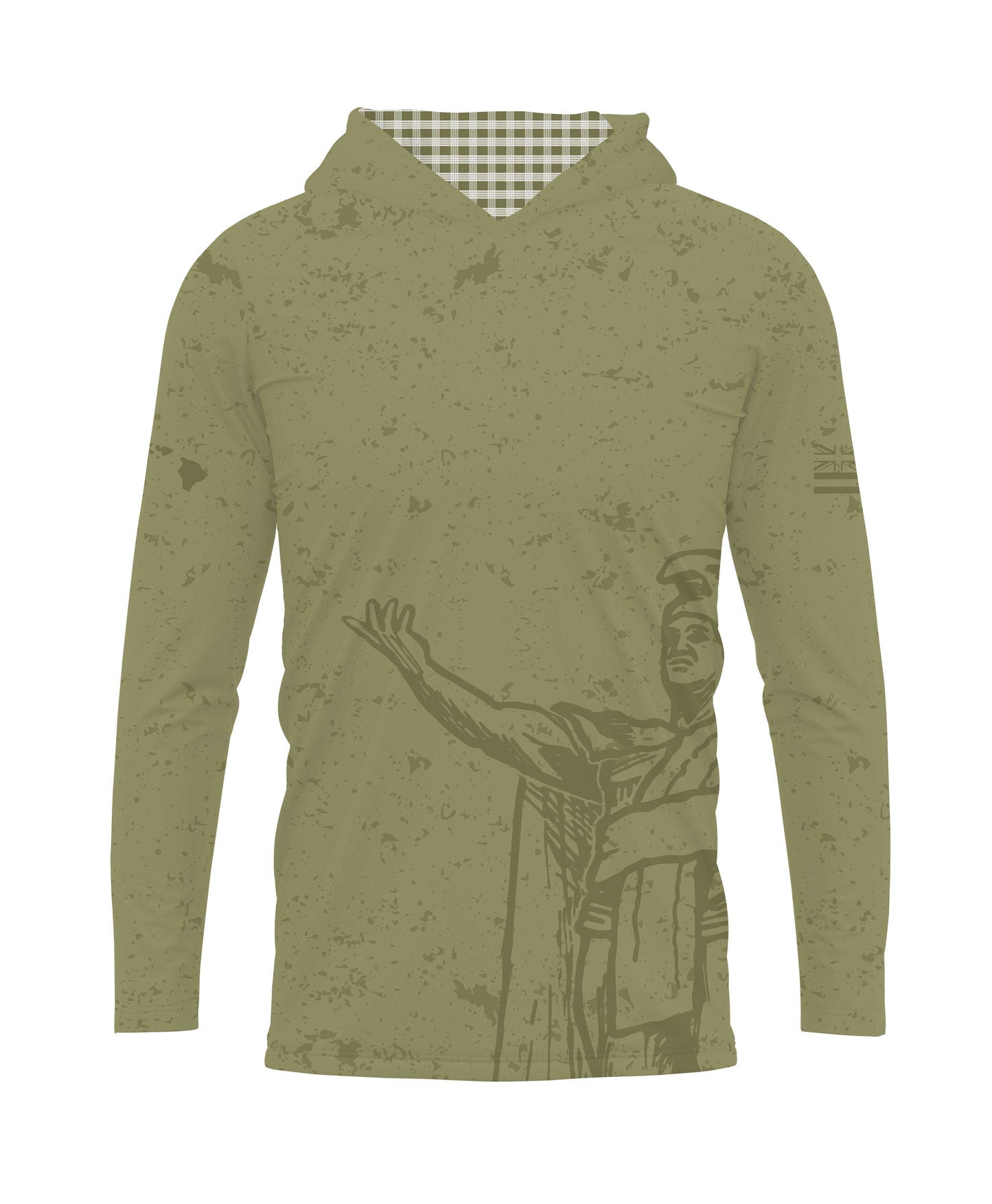 Kamehameha Hooded Longsleeve Drifit Olive