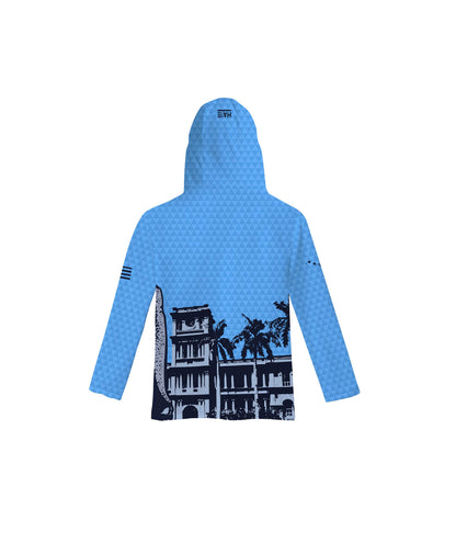 Kamehameha Light Blue Toddler Hooded Longsleeve Drifit