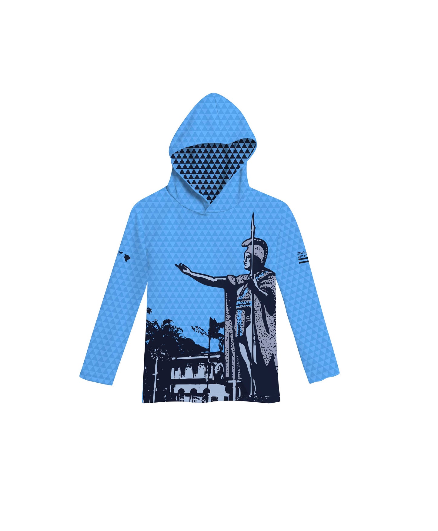 Kamehameha Light Blue Toddler Hooded Longsleeve Drifit