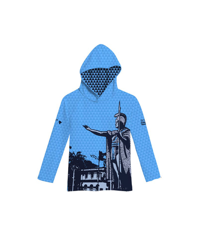 Kamehameha Light Blue Toddler Hooded Longsleeve Drifit