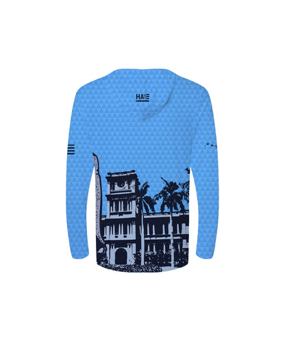 Kamehameha Light Blue Youth Hooded Longsleeve Drifit