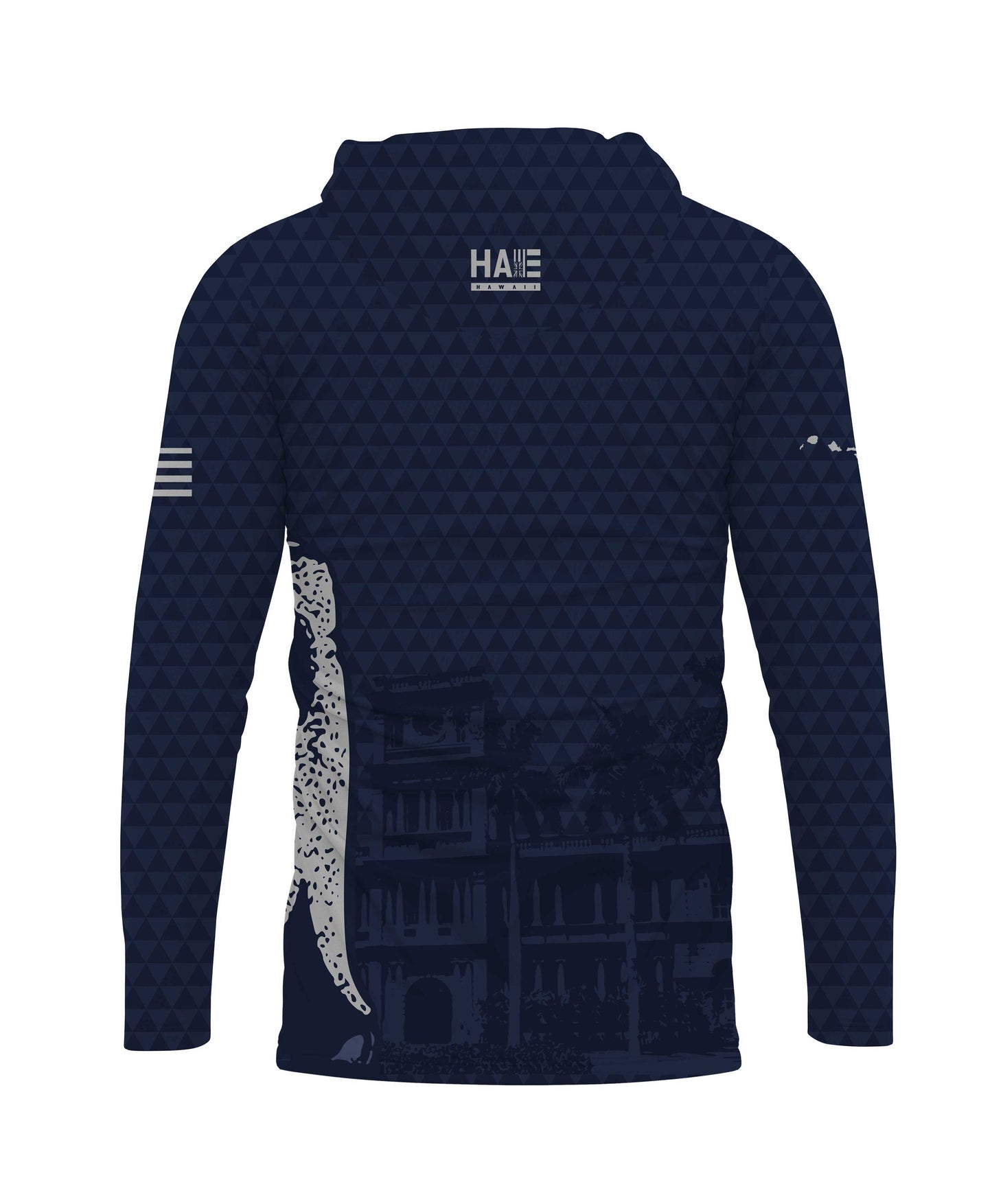 Kamehameha Navy & White Hooded Longsleeve Drifit