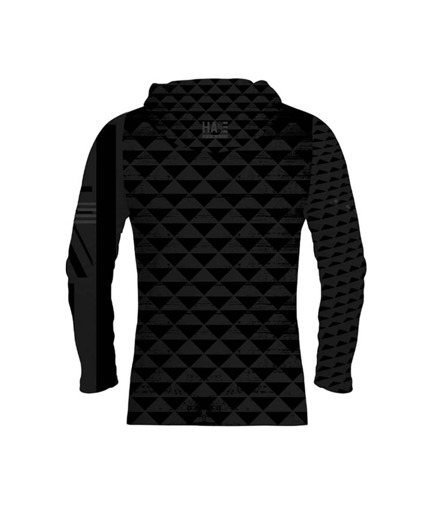 Kanaka Arch Black on Gray Hooded Long Sleeve Drifit