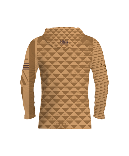 Kanaka Youth Sublimated Hooded Long Sleeve Drifit Brown