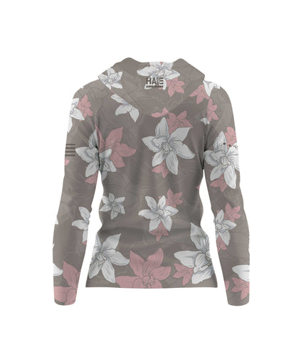 Kiele Wahine Hooded Long Sleeve Vneck Drifit Gray