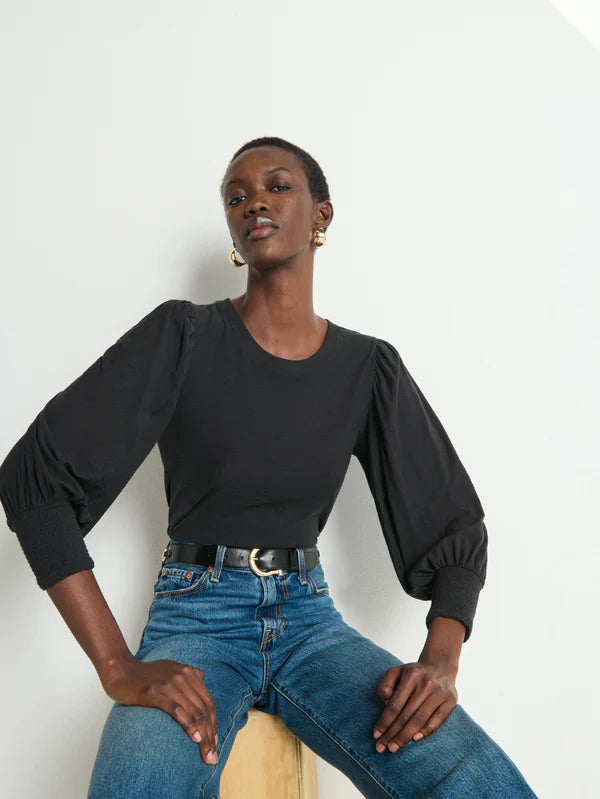Loren Smocked Peasant Tee