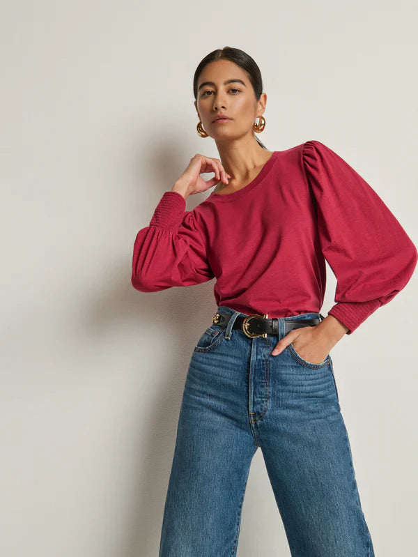 Loren Smocked Peasant Tee