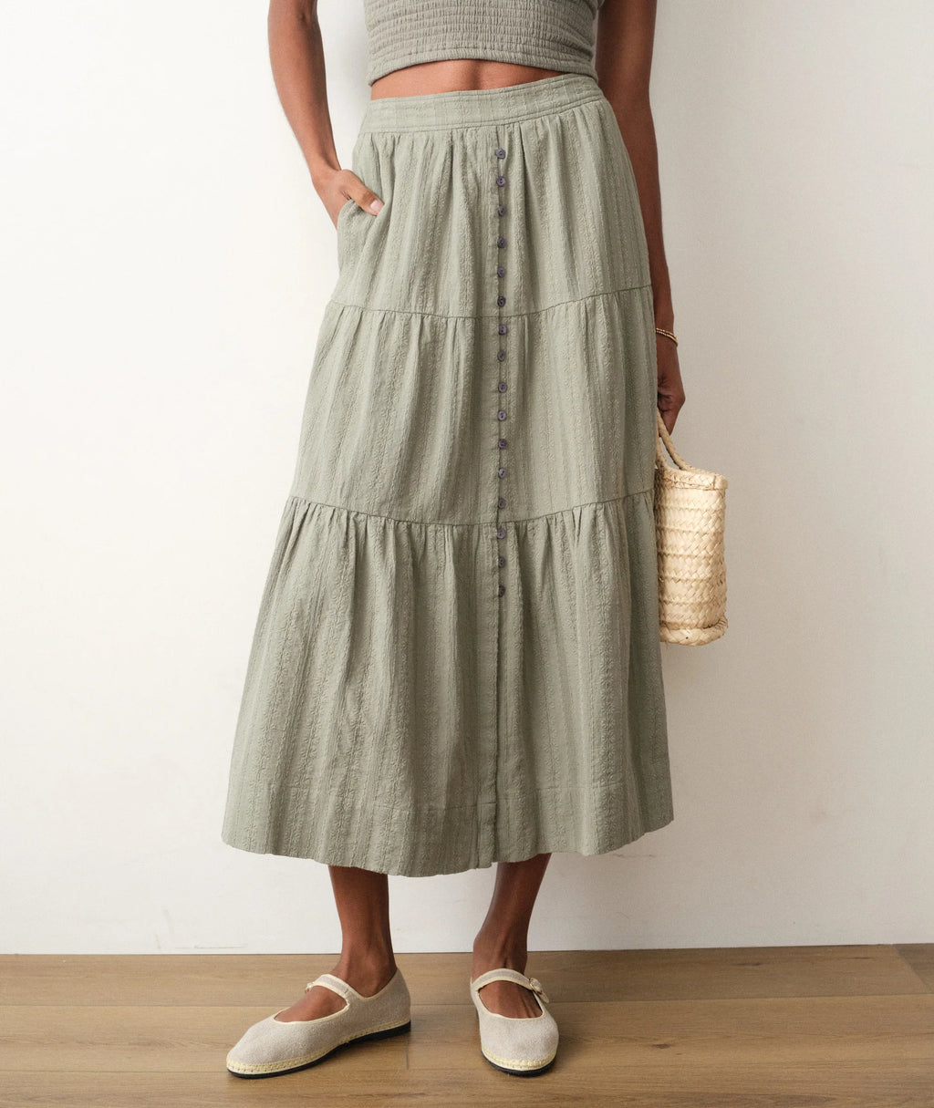 Marine Layer Lana Button-Through Skirt