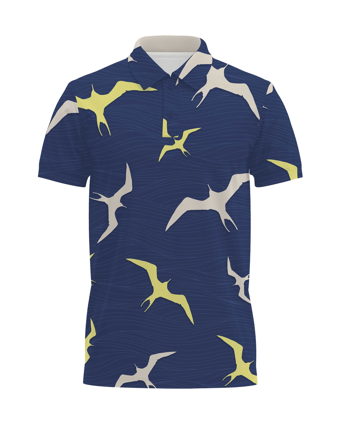 Na Iwa Waves Anywhere Polo in Navy
