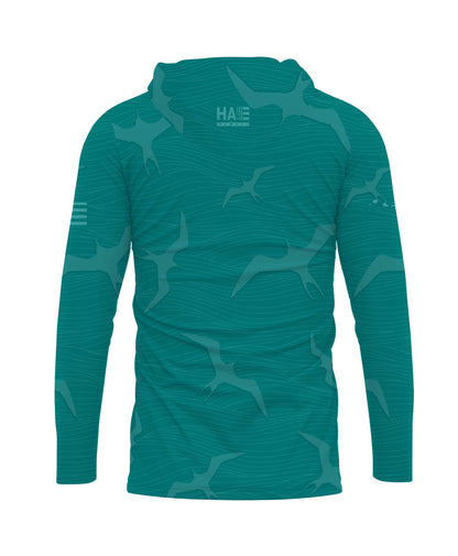 Na Iwa Waves Hooded Longsleeve Drifit Teal
