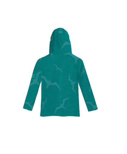 Na Iwa Waves Toddler Hooded Longsleeve Drifit Teal