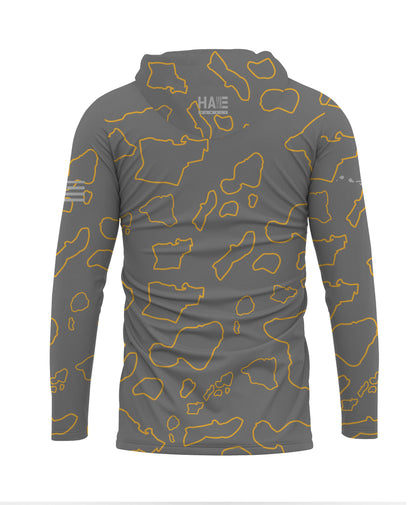 Namoku Hooded Longsleeve Drifit Gray Golden Rod