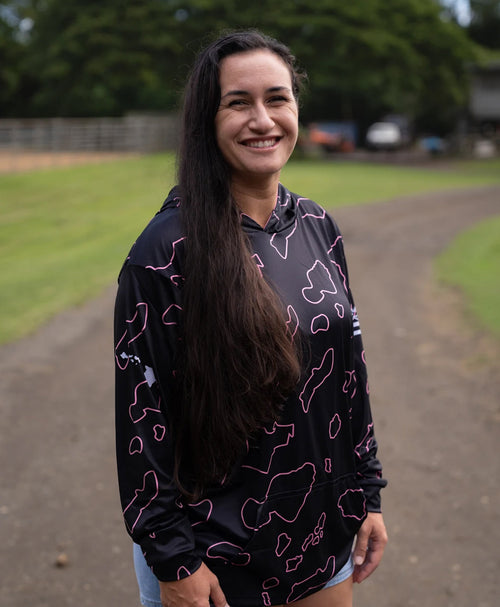 Namoku Hooded Longsleeve Rose Pink Black