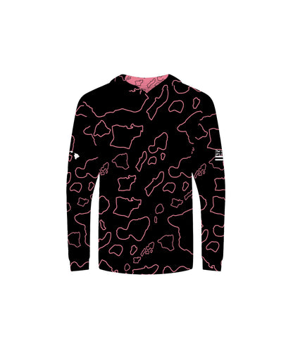 Namoku Youth Hooded Longsleeve Rose Pink Black