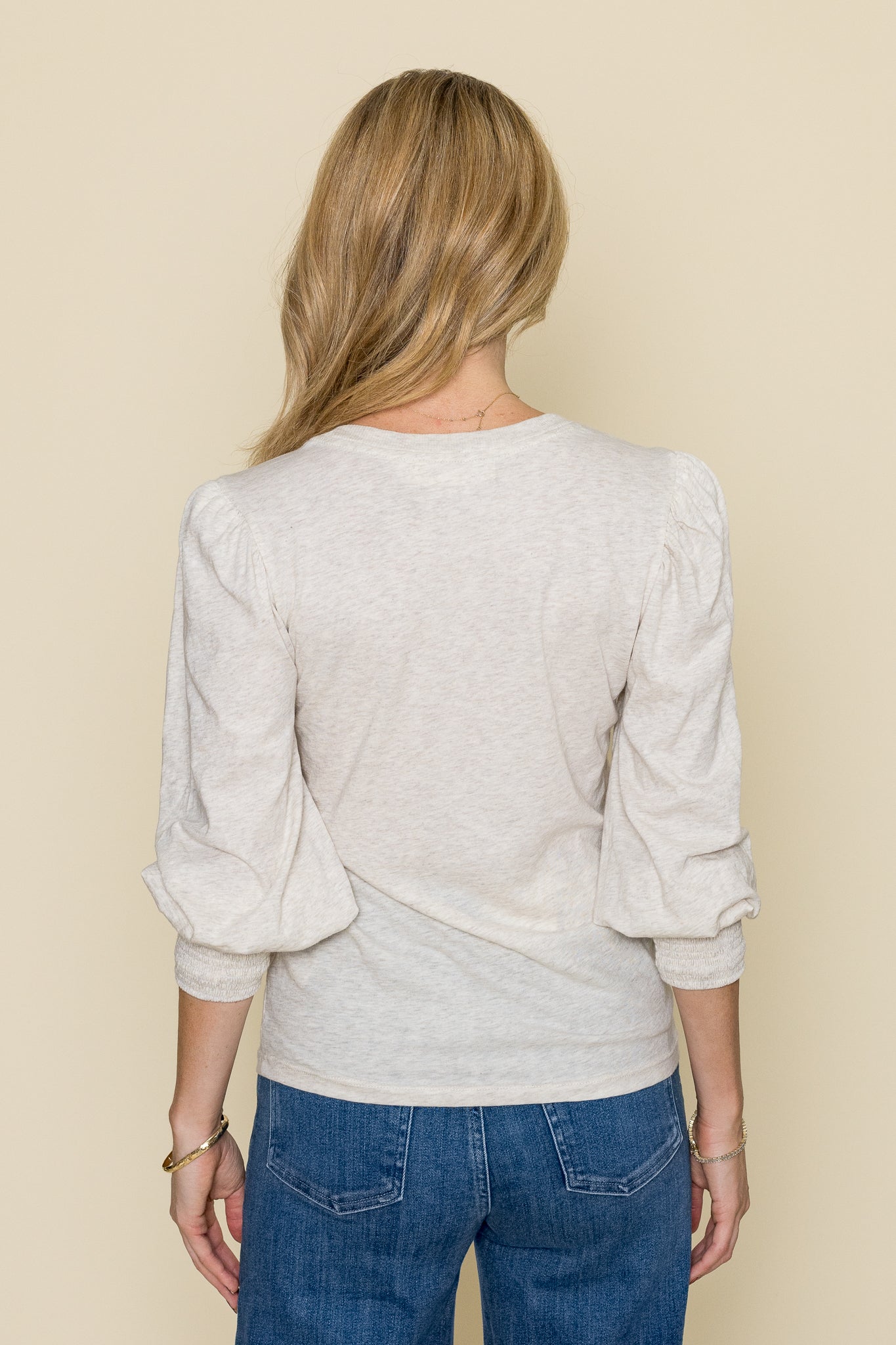 Loren Smocked Peasant Tee