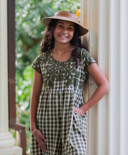 Palaka Kuiki Keiki Makana Romper Olive