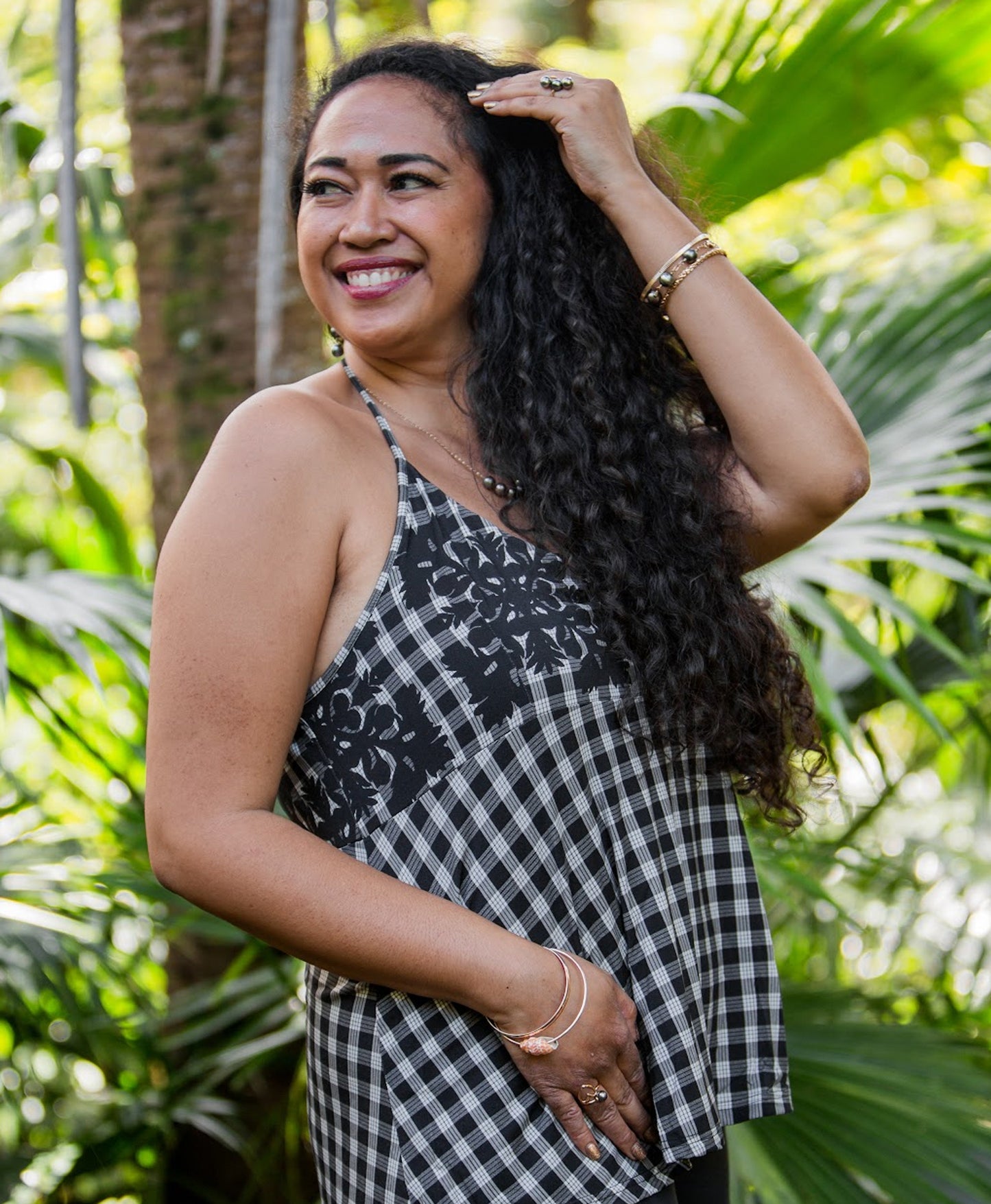 Palaka Kuiki Hoku Halter Top in Black