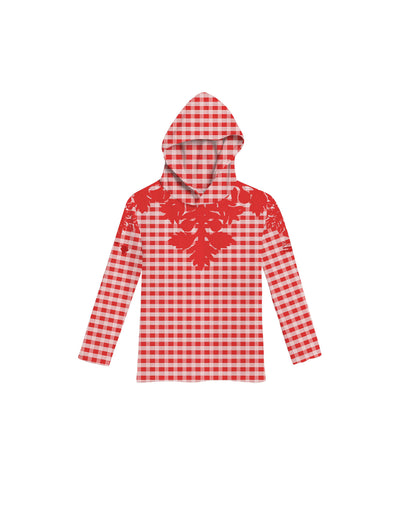 Palaka Kuiki Toddler Hooded Longsleve Drifit Red