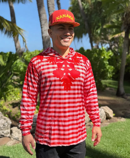 Palaka Kuiki Youth Hooded Longsleve Drifit Red