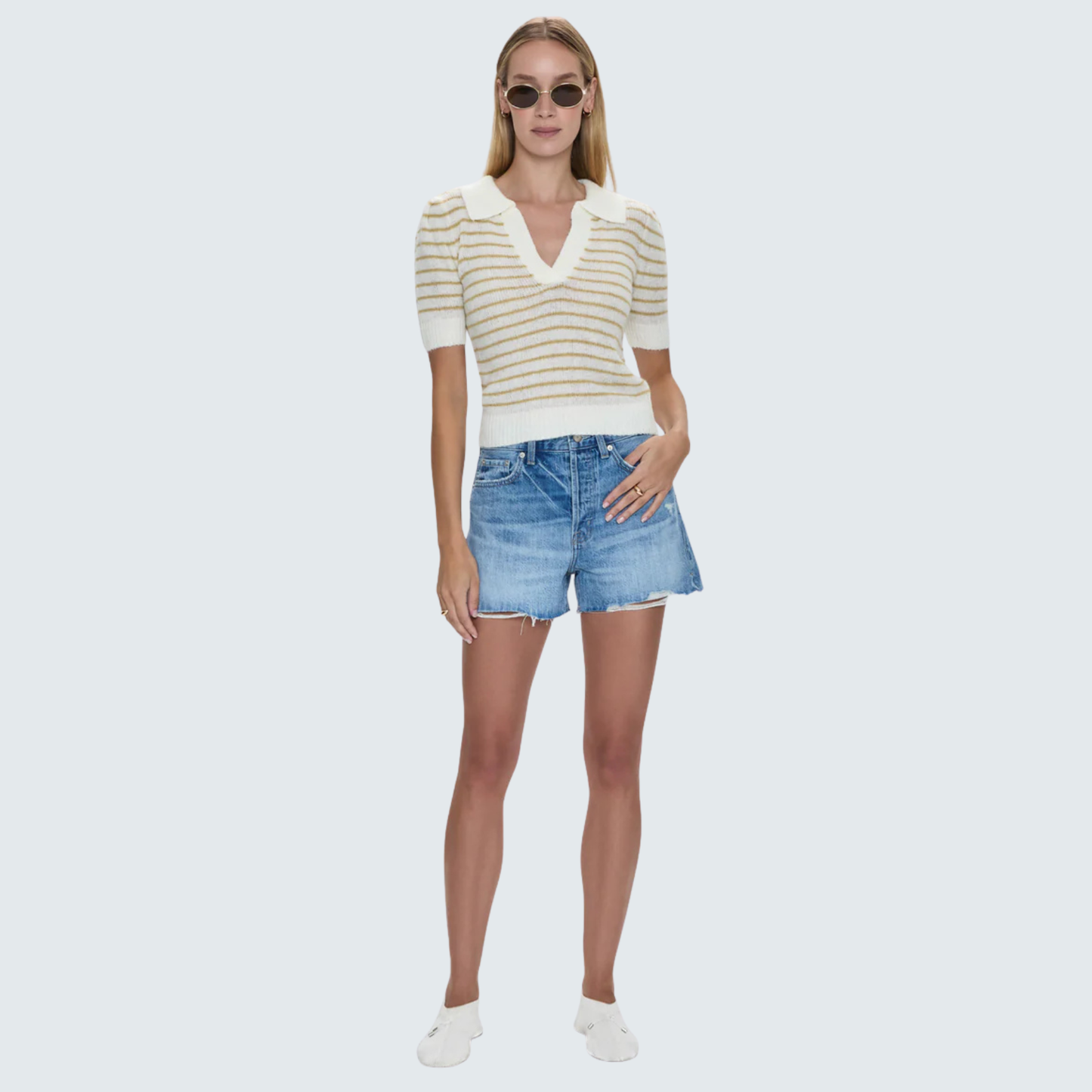 PISTOLA Nova High Rise Cutoff Shorts