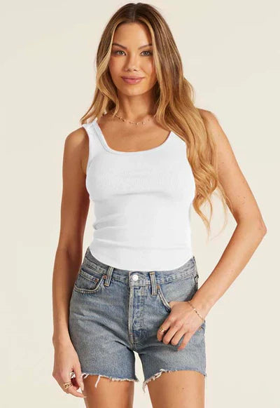 Ribbed Scoop Neck Tank