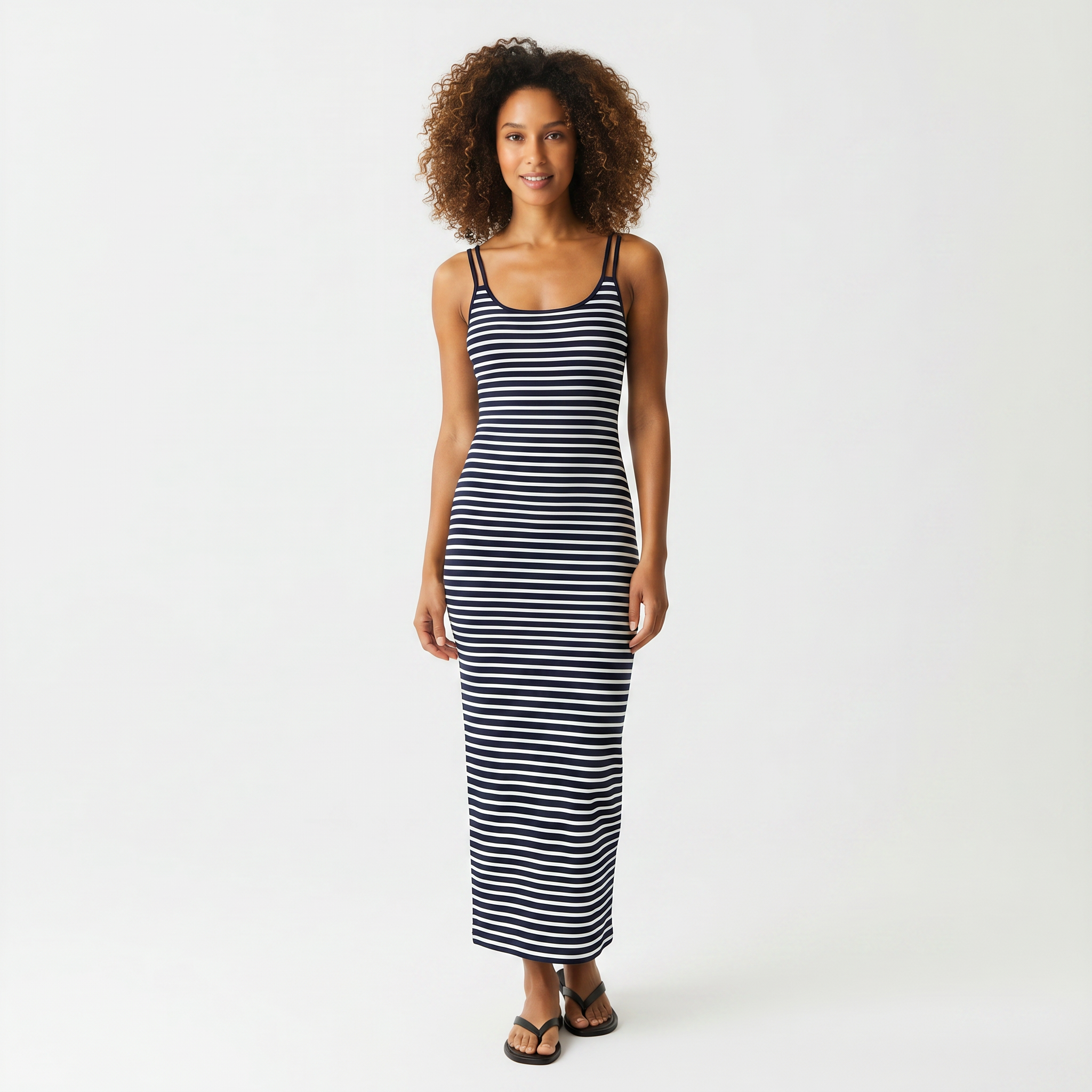 Rita Striped Rib Maxi Dress
