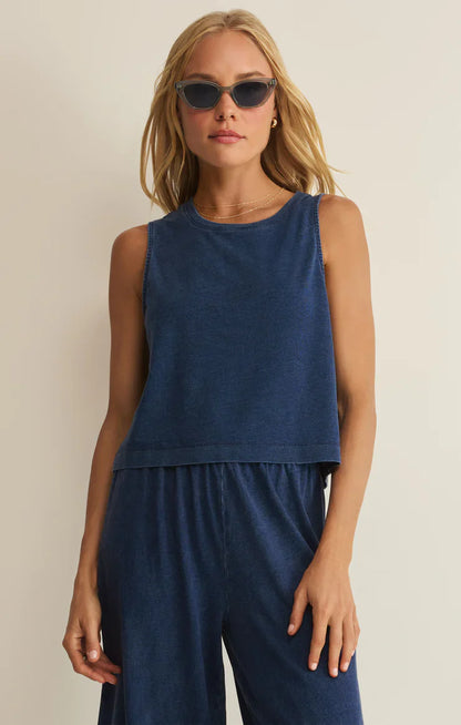 Sloane Jersey Denim Muscle Tee