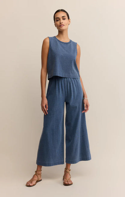 Sloane Jersey Denim Muscle Tee