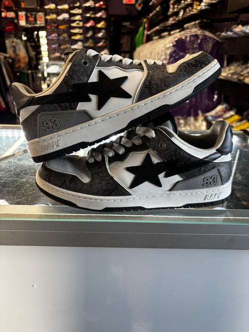 A Bathing Ape Bapesta Low "M1 Black/Grey Snakeskin"