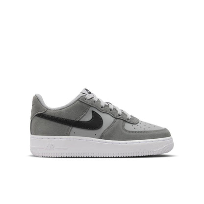 Youth Air Force 1 low-top sneakers in light smoke gray with dark Nike swoosh