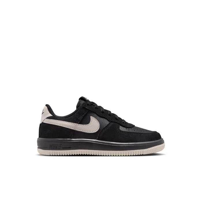 Kids Air Force 1 LV8 2 lace sneakers, black with light bone swoosh