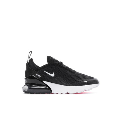 Kids' Nike Air Max 270 lace-up sneakers, black mesh upper with white midsole