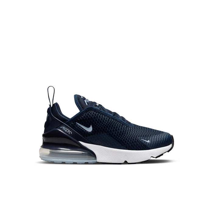 Kids Air Max 270 mesh sneakers, dark navy with white sole and swoosh