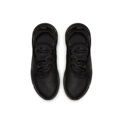 Kids black lace-up sneakers with textured uppers and padded tongue