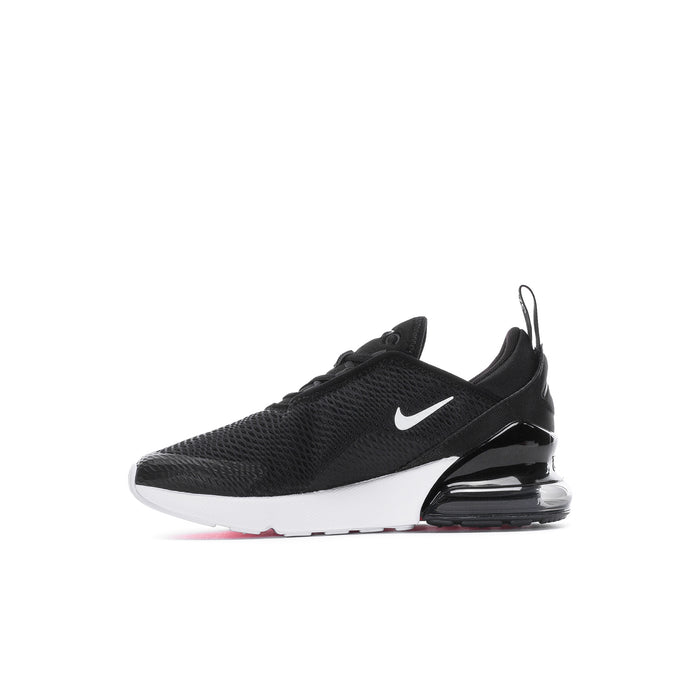 Kids' Nike Air Max 270 sneakers, black upper with white sidewall and Air unit