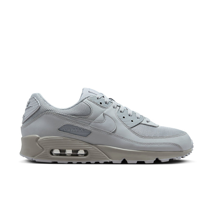 Men's light gray Air Max 90 running sneakers, lace-up with cushioned outsole