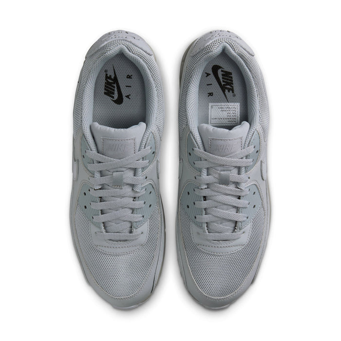 Men's light gray Air Max 90 insides, mesh lining with Nike Swoosh on tongue