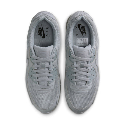 Men's light gray Air Max 90 insides, mesh lining with Nike Swoosh on tongue
