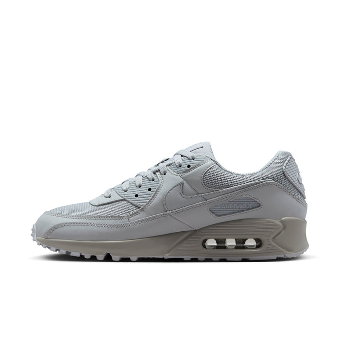 Men's light gray Air Max 90 sneaker side, lace-up with visible Air unit