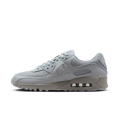 Men's light gray Air Max 90 sneaker side, lace-up with visible Air unit