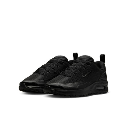 Youth black lace-up running shoes with mesh upper and Air Max sole unit
