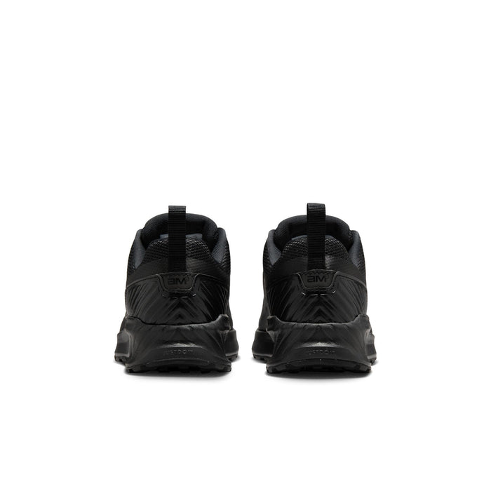 Youth black running shoes with rear heel tabs and sculpted Air Max sole