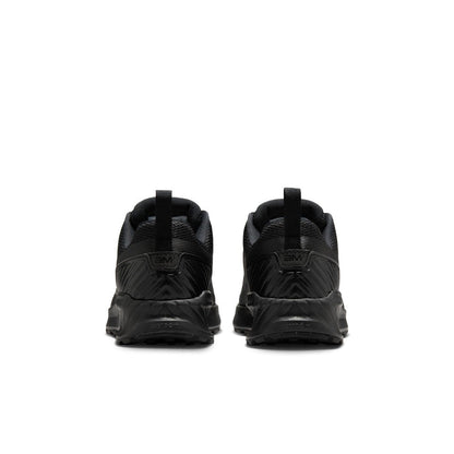 Youth black running shoes with rear heel tabs and sculpted Air Max sole
