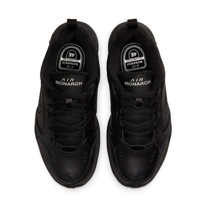 Pair of men's black sneakers, lace-up tongue and 'Air Monarch' label