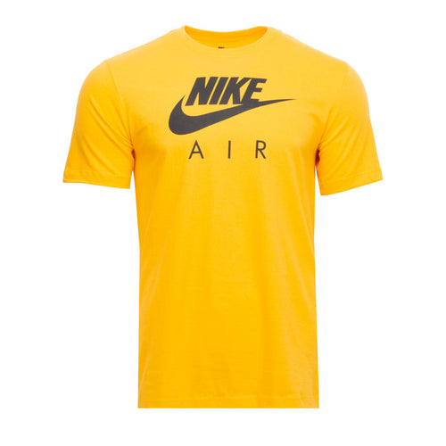 Men's yellow Nike Air T-shirt with logo graphic on chest