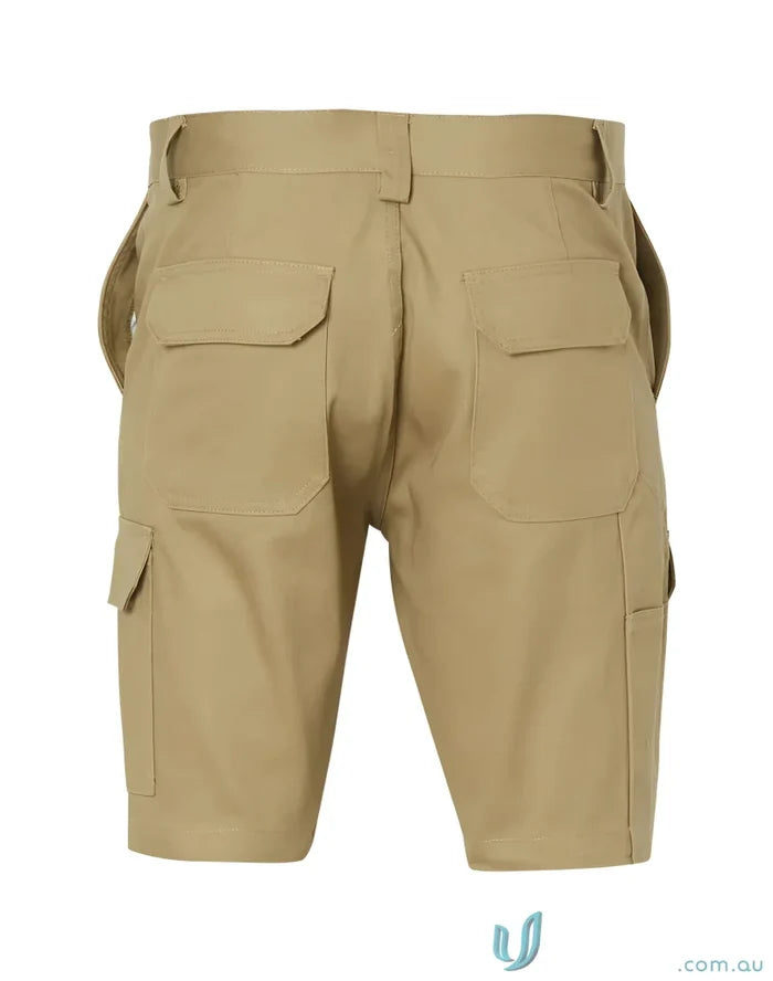 Winning Spirit WP06 AIW Heavy Cotton Drill Cargo Shorts in Khaki
