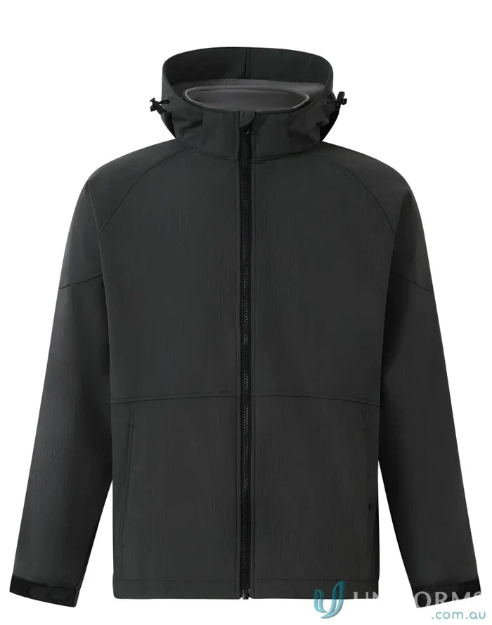 Winning Spirit JK33 Aspen Softshell Hooded Jacket in Marl Charcoal/Charcoal