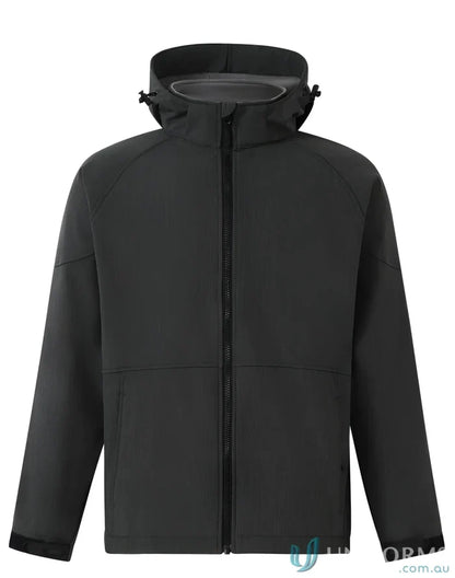 Winning Spirit JK33 Aspen Softshell Hooded Jacket in Marl Charcoal/Charcoal