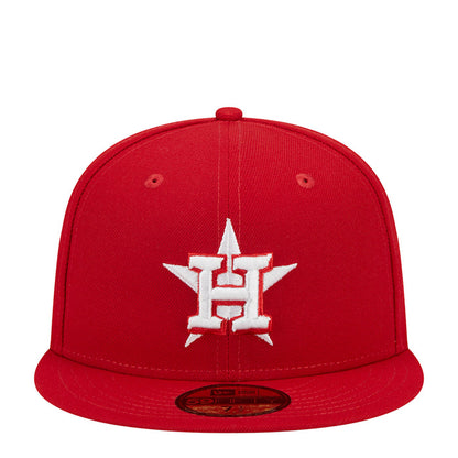 Red baseball cap with large white Astros-style H emblem on front